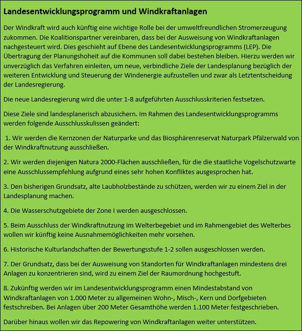 Auszug aus dem Koalitionsvertrag