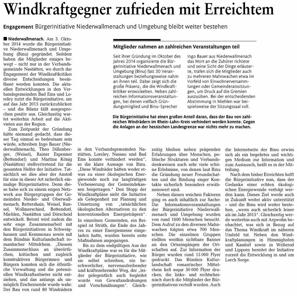 Rhein-Lahn-Zeitung v. 29.12.2015