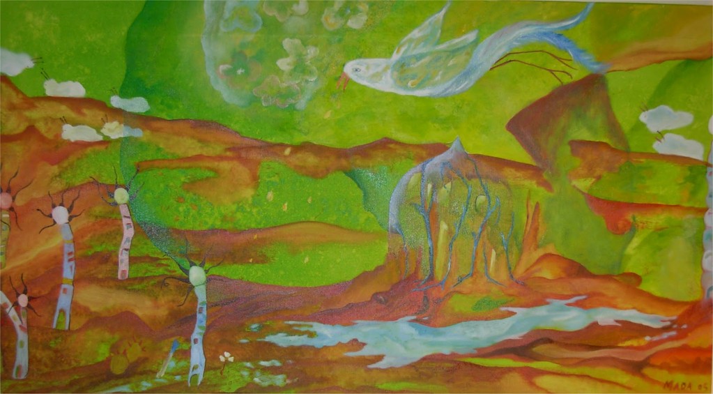 "Spazio verde" olio su tela 120x50