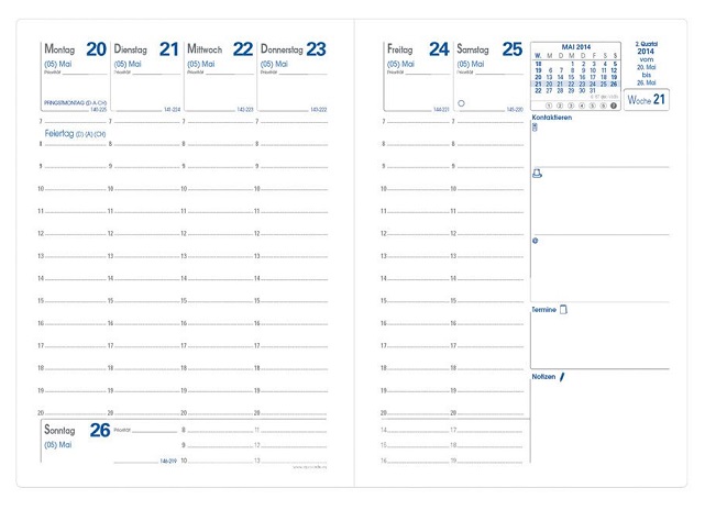 Quo Vadis Kalender 2021 Tour 9x12 5cm Papilando