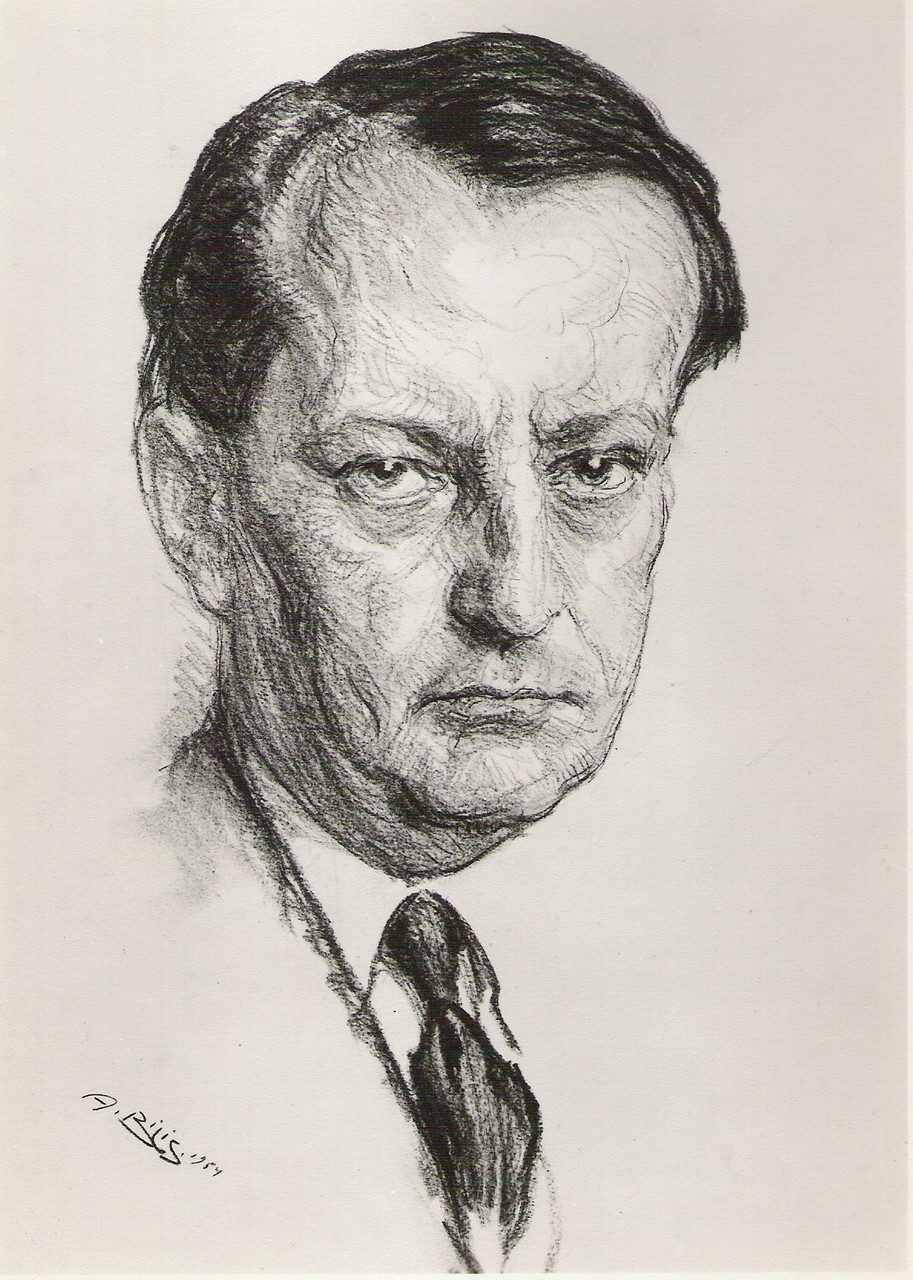  André Malraux  1954  fusain André Aaron Bilis