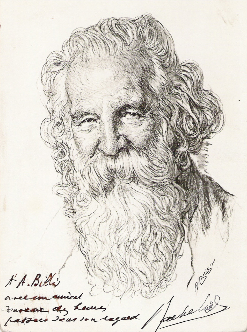 Bachelard  1961  fusain André Aaron Bilis