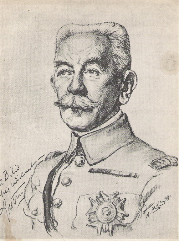 Maréchal Liautey 1934 fusain André Aaron Bilis