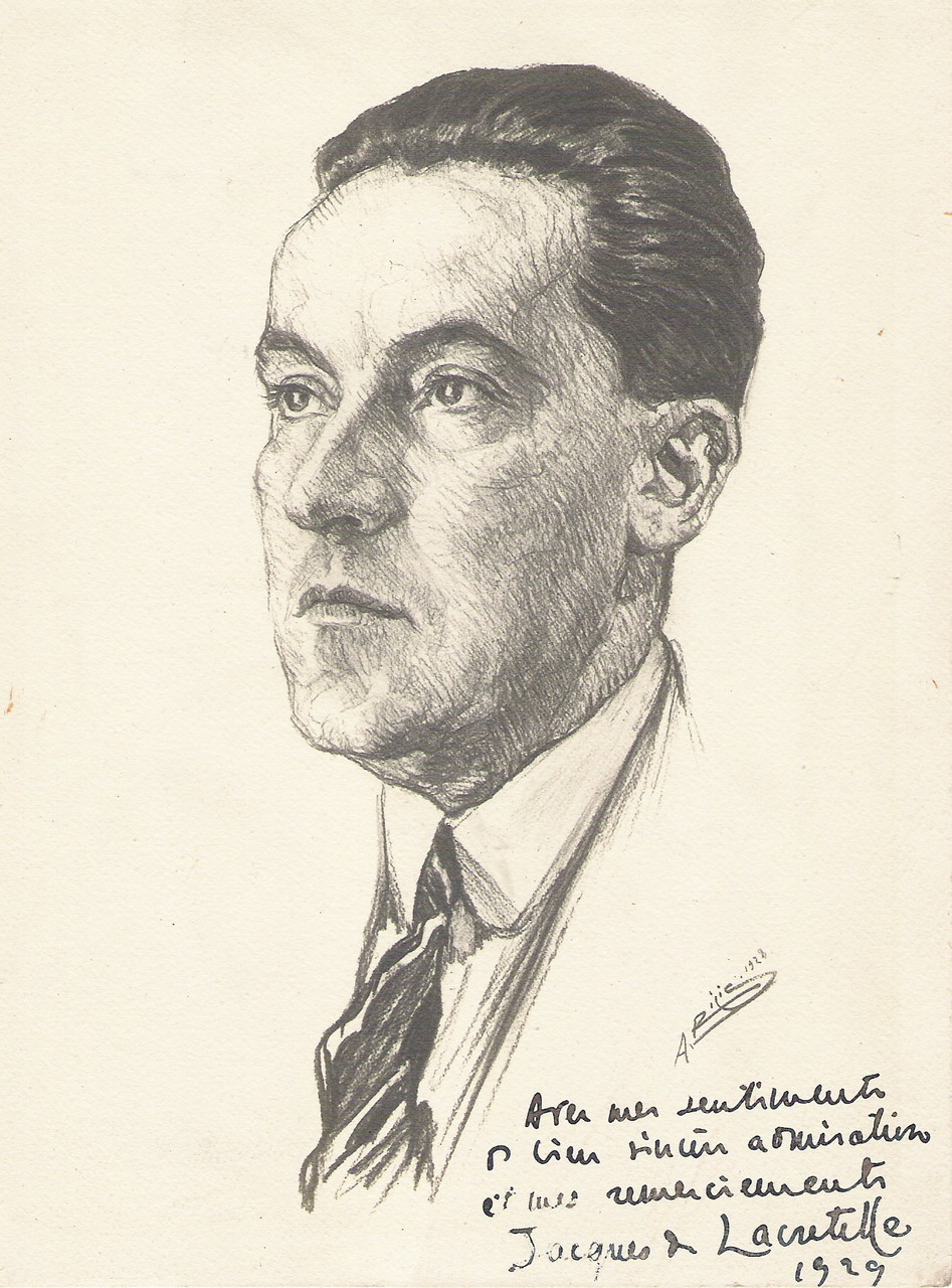  Jacques de  Lacretelle 1928  fusain André Aaron Bilis