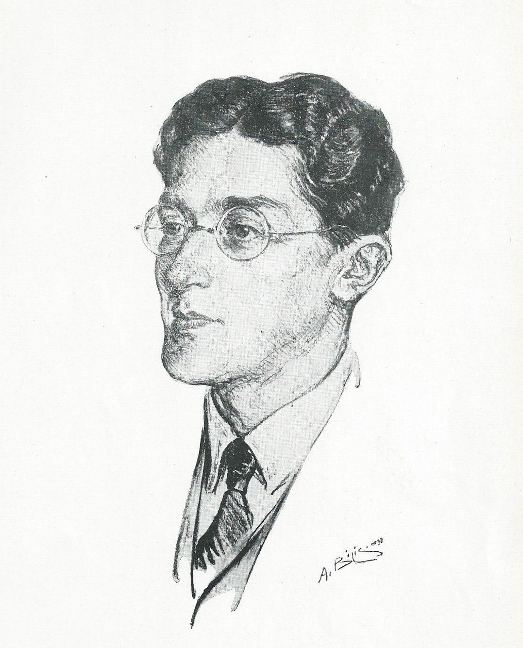 Marc Slonim  1931 fusain André Aaron Bilis