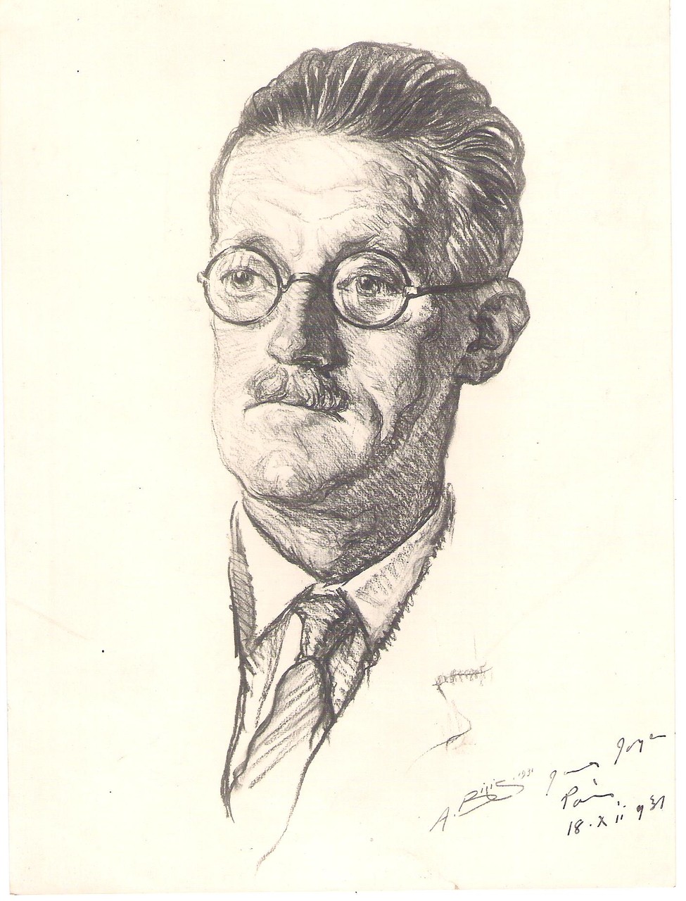  James Joyce  1931  fusain André Aaron Bilis