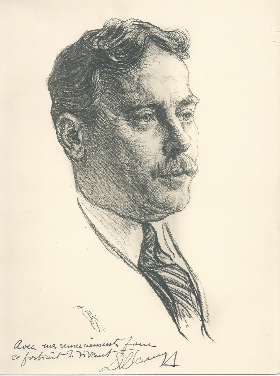 Champy professeur  1929 fusain André Aaron Bilis