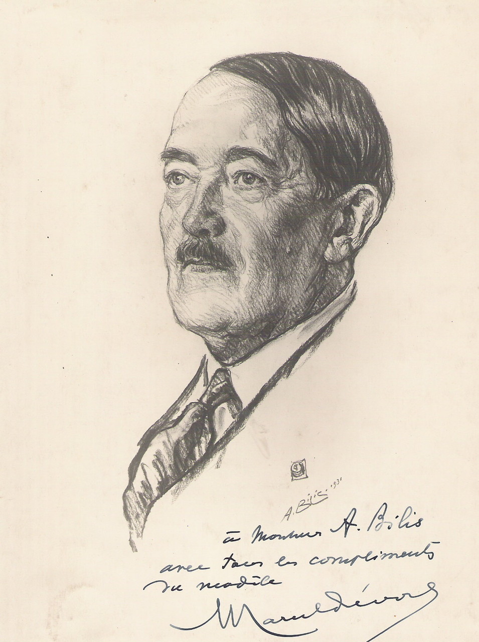  Marcel Prevost 1931  fusain André Aaron Bilis