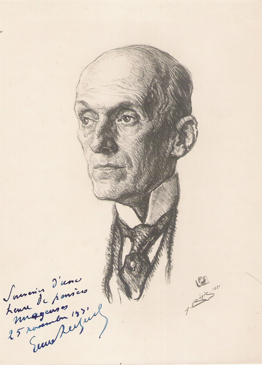Emile Sergent medecin 1931 fusain André Aaron Bilis