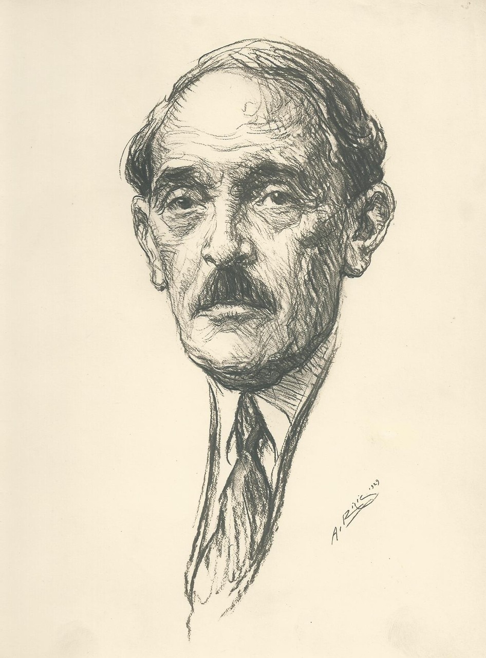 Voronoff docteur 1929 fusain André Aaron Bilis