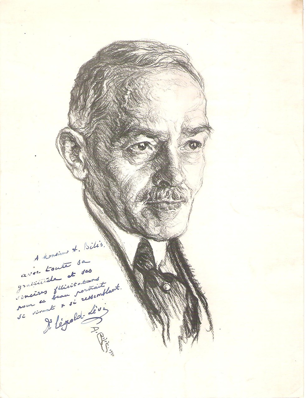 Leopold-Levy 1930 fusain André Aaron Bilis