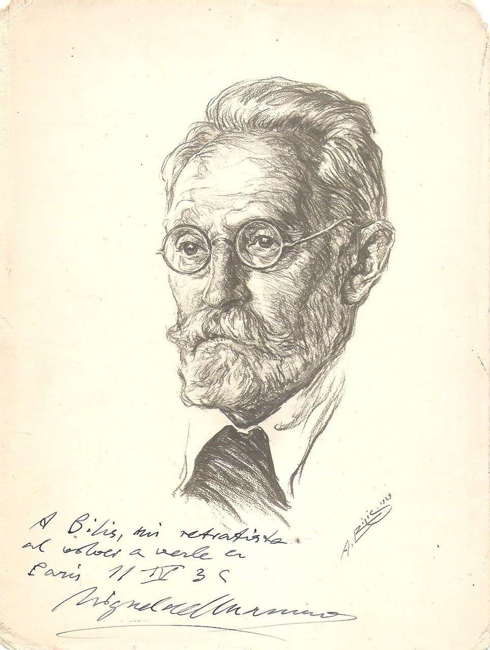  Miguel Unamuno 1929  fusain André Aaron Bilis