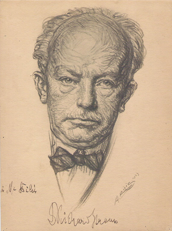 Strauss  Richard, compositeur 1923  fusain André Aaron Bilis