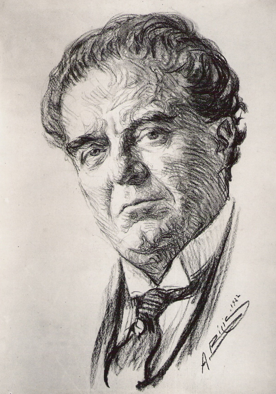 Pietro Mascagni  El Maestro 1922  fusain André Aaron Bilis