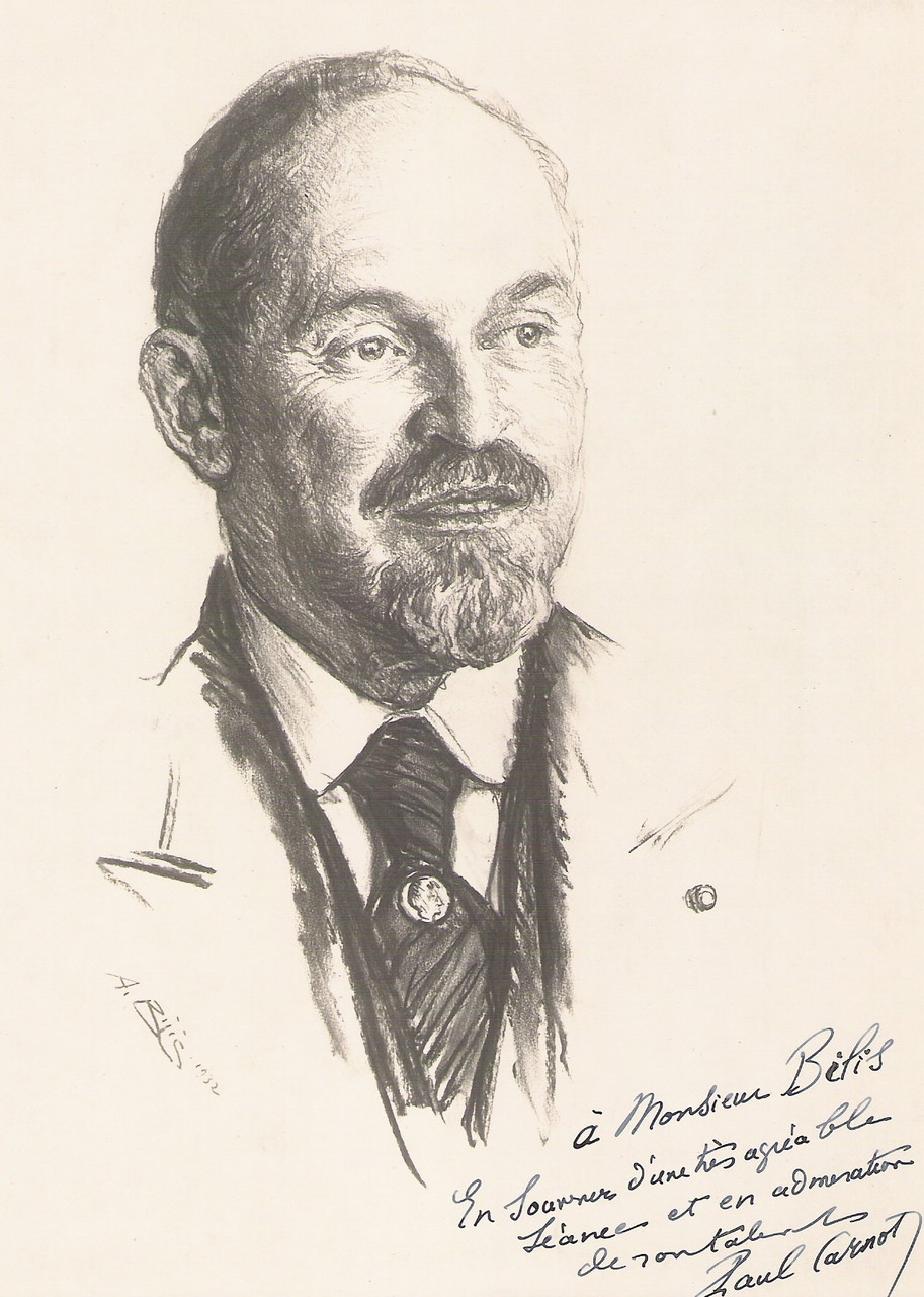  Paul Carnot  professeur   1932 fusain André Aaron Bilis