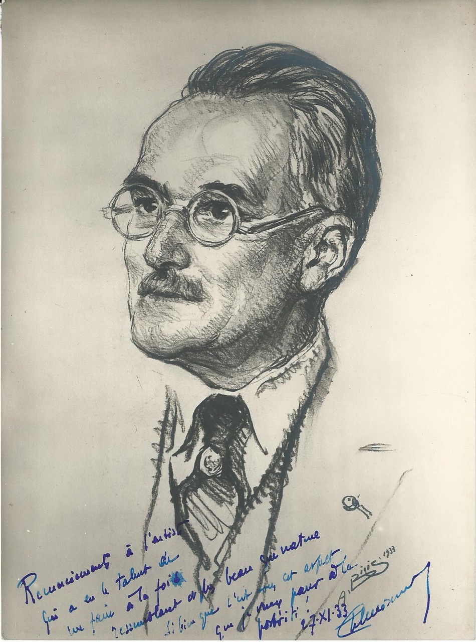 Charles Lenormant  medecin 1933 fusain André Aaron Bilis