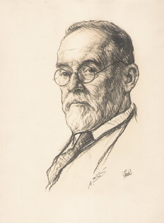 Faure Jean Louis, professeur de médecine 1930 fusain André Aaron Bilis