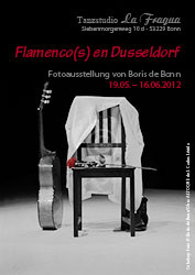 Titelfoto zur Fotoausstellung "Flamenco(s) en Dusseldorf" von Boris de Bonn in La Fragua; ein Flamenco-Stillleben/Colorkey-Foto by Boris de Bonn aus dem Bühnenstück "Al toque" von J. Carlos Lérida