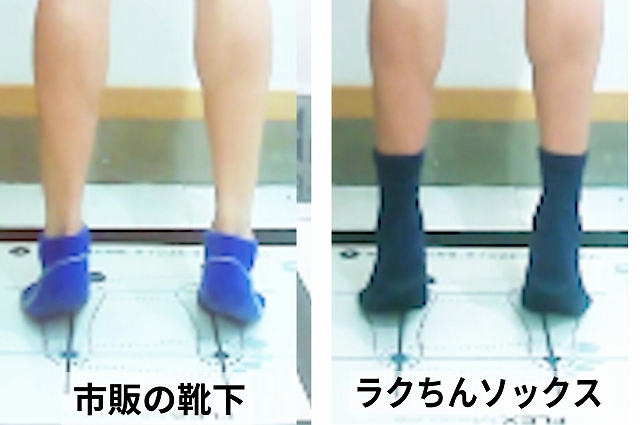 靴下の違いによる踵上昇角度と足底ねじれの比較
