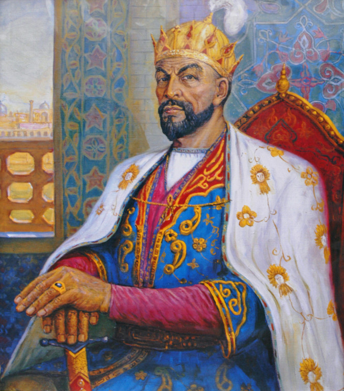 Copie d'un portrait d'Amir Timur conservé dans le bureau du directeur du musée du même nom (photo : M.Schvoerer, 2008)