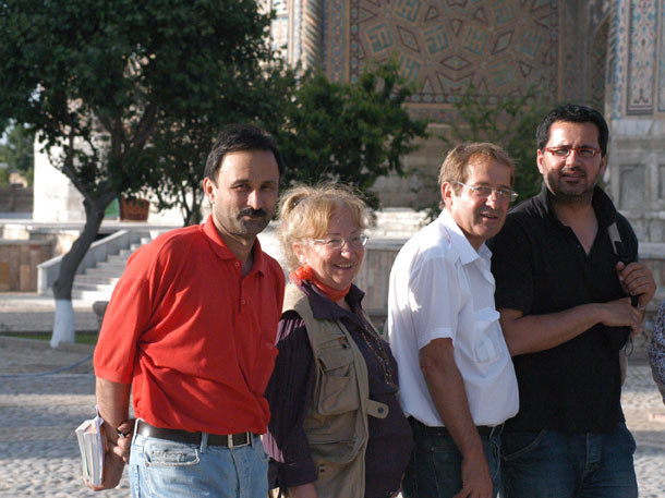 Une partie de l'équipe en 2007. De G à D : Babour Aminov, Marie-Thérèse Nuyts-Lavialle, Pierre Bergoin et Richard Boyer (photo : M.Schvoerer, 2007)