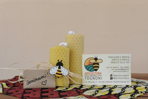 Barattolo per candele con granuli di cera d'api (personalizzato, Vetro,  carta, cera, 150g) come gadget personalizzati su