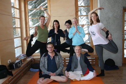 Die wundervolle Yoga-Gruppe im Biohotel Grafenast.