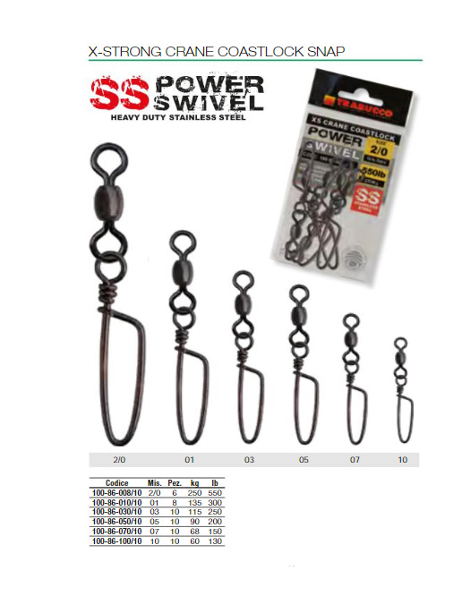 Traina Bolentino Girelle X-Strong Crane Power Swivel Trabucco