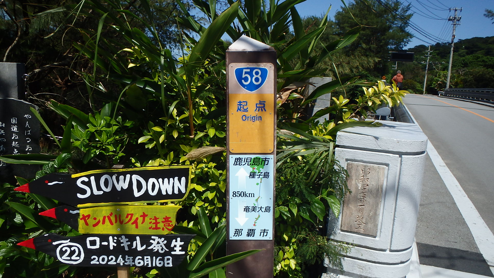 国道58号線（ゴーパチ）を行く。