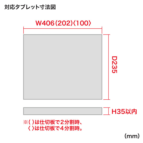 仕切板の組み合わせで、スマートフォン、タブレットが同時に収納 仕切板の組み合わせで、スマートフォン、タブレットが同時に収納
