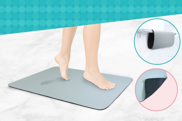 【足元に新感覚の快適さを！】切れる柔らか珪藻土バスマット登場！