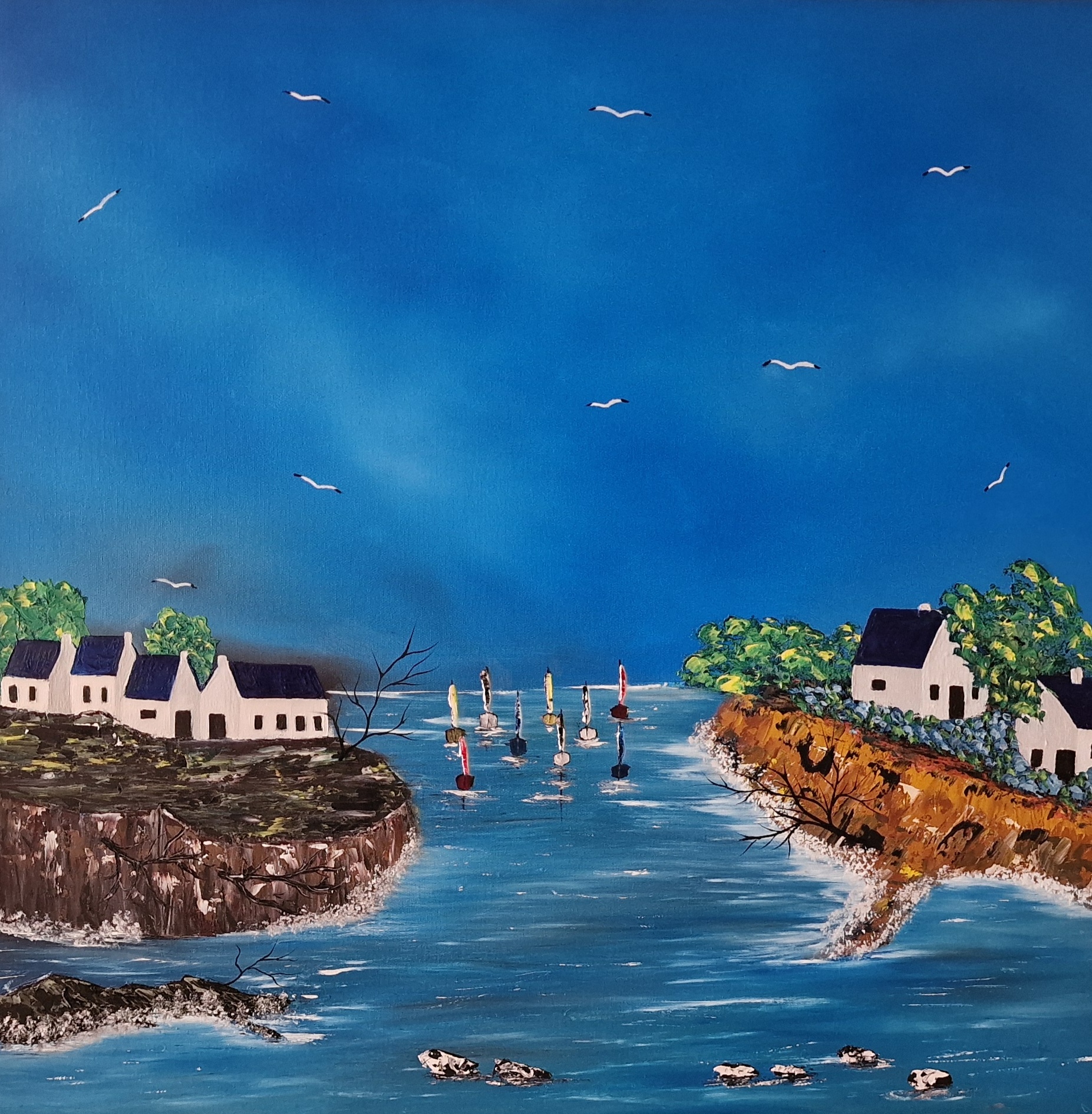 (152) Bretagne Segelregatta     60 cm x 60 cm
