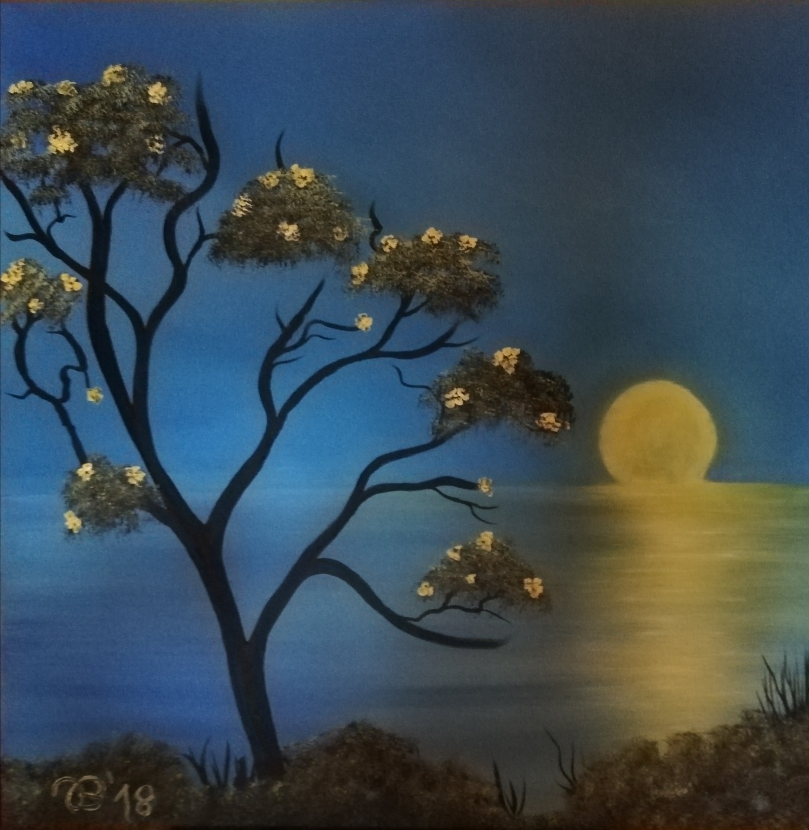 (66)     Mondspiegeleien     70 cm x 70 cm