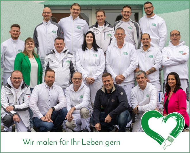 Die Maler von Malermeister Stock - Gruppenbild von den Mitarbeitern