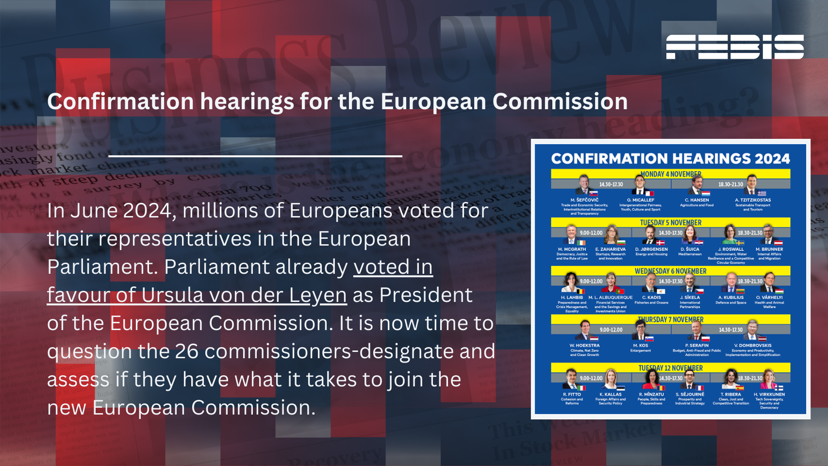 Confirmation hearings for the European Commission