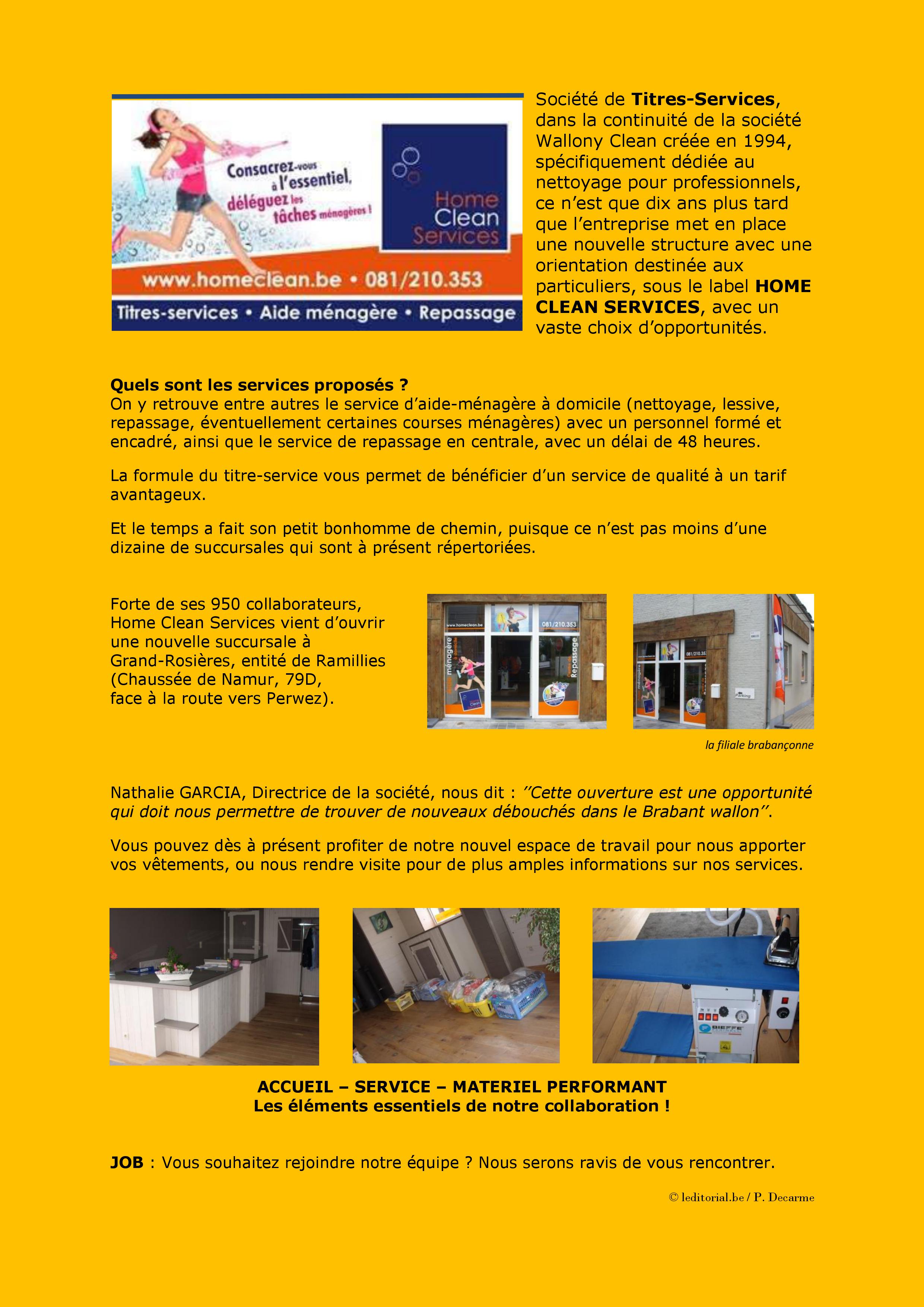 Home Clean Services L'EDITORIAL, magazine d'informations régionales