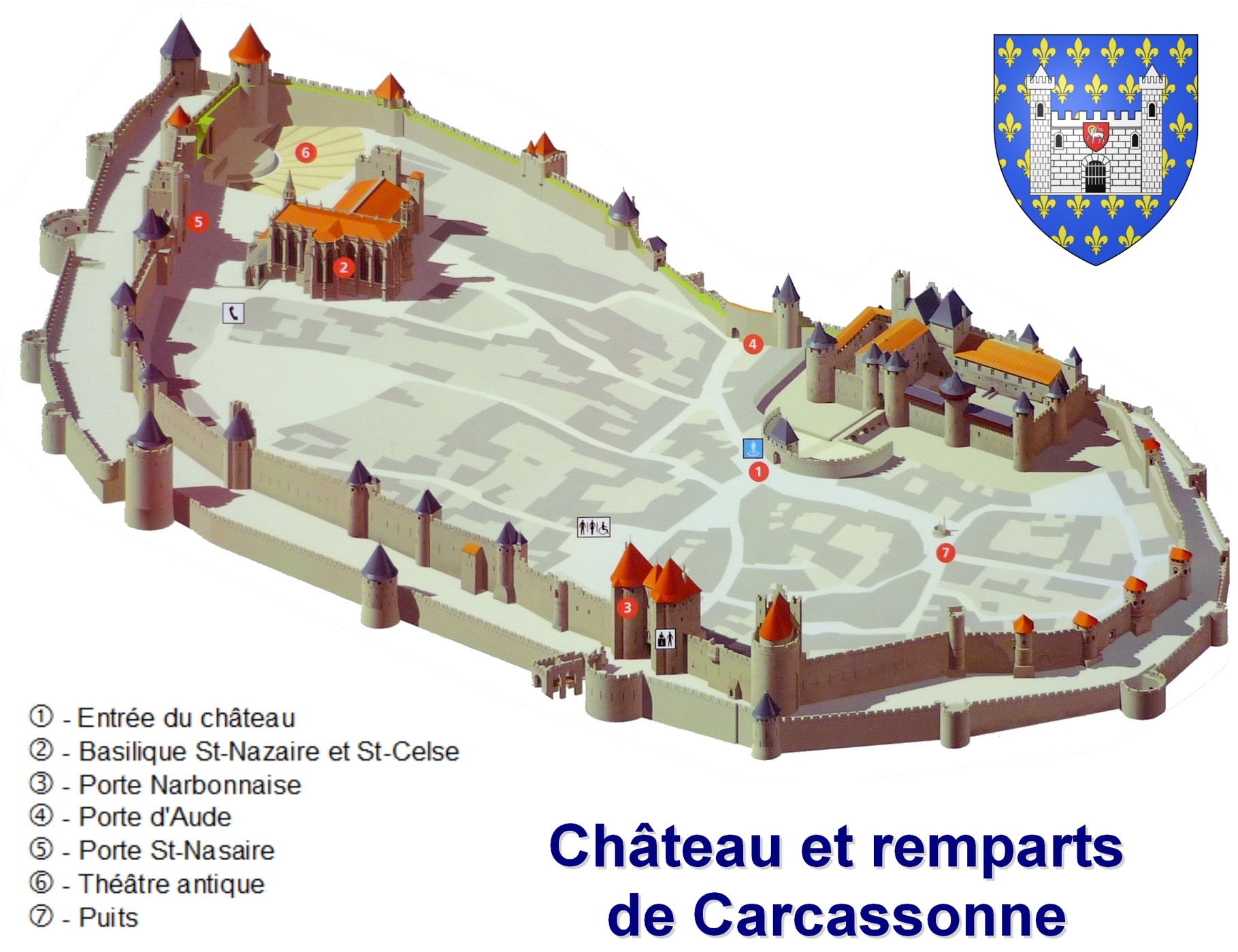 Le Chateau Comtal Carcassonne Region Midi Pyrenees Languedoc