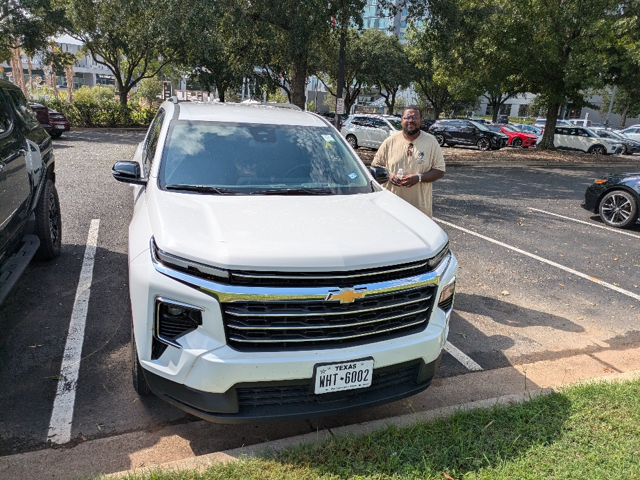 Notre chevrolet Traverse sur le parking au Live! Bossier City