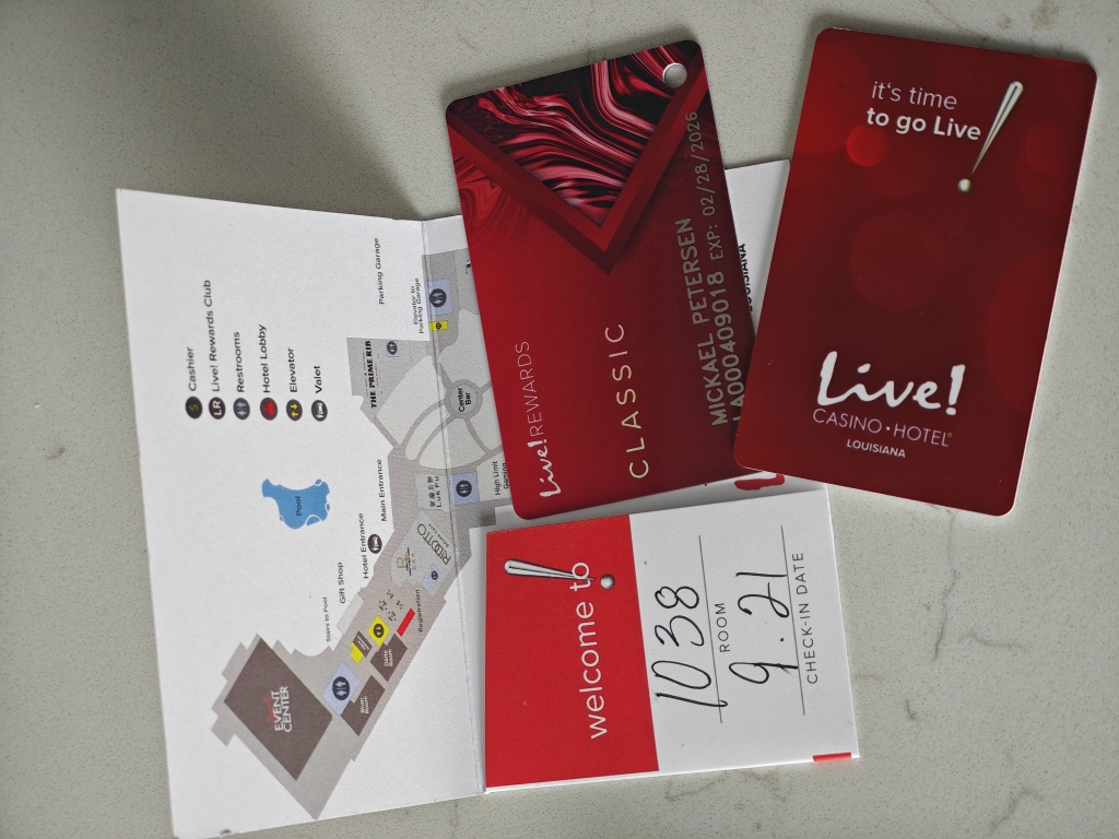 Carte de chambre et de casino au Live! Bossier City