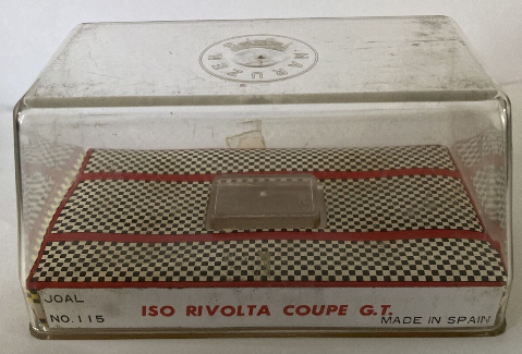 Joal, asociada a Pilen, comercializaba sus modelos en Japón a través de la firma Maruzen. Esta es la caja del Iso Rivolta, ref. 115.