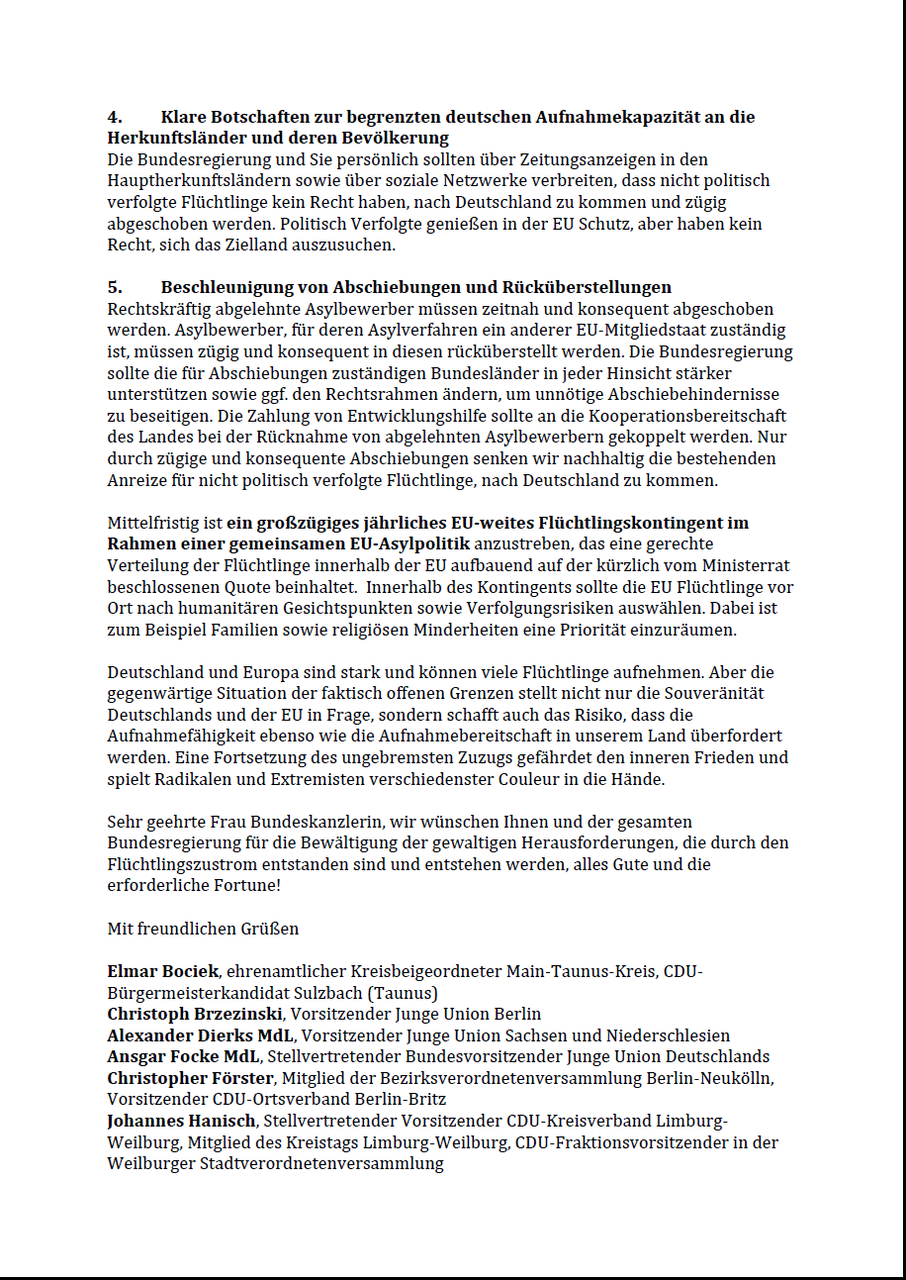 Brief An Bundeskanzlerin Angela Merkel Zur Fluchtlingspolitik Christian Piwarz Mit grossem interesse habe ich den brief von der agentur fuer arbeit ueber ihre stelle als fahrerin gelesen. brief an bundeskanzlerin angela merkel