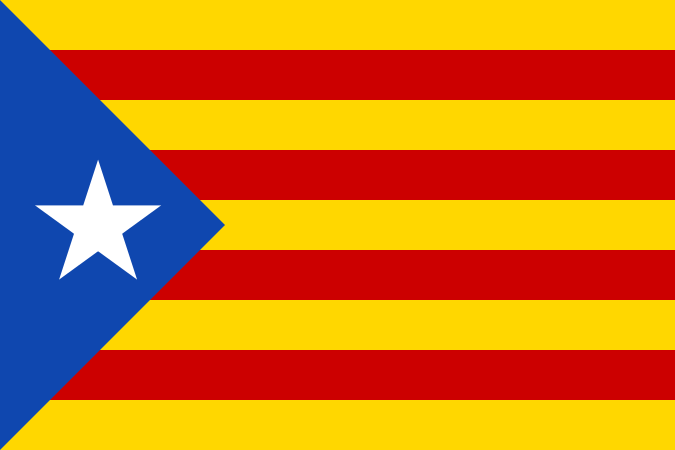 Drapeau des indépendantistes catalans, souvent arboré lors des manifestations.