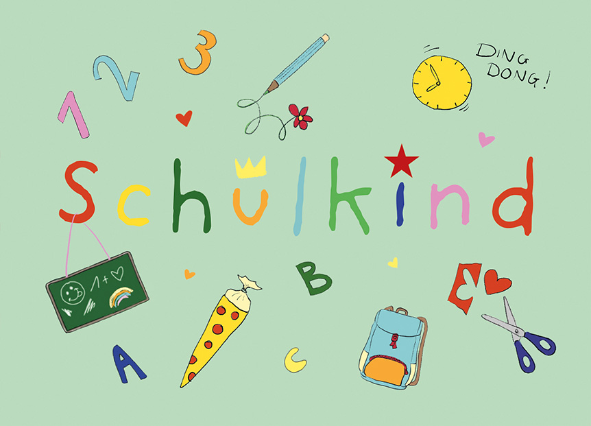 Schulkind bunt
