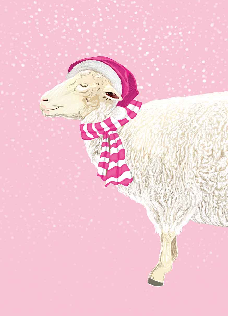 Winter Schaf rosa