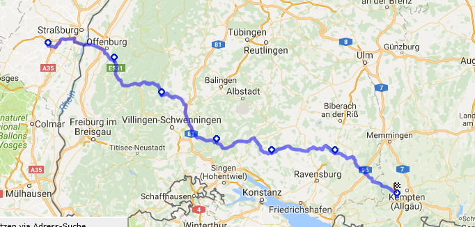 ...und nicht einen Kilometer Autobahn!...eine herrliche Strecke, die einen durch wunderschöne Gegenden, wie den Schwarzwald führt...