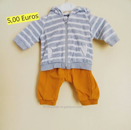 Ensemble Jogging Velours 3 Mois Chipettes Et Galopins