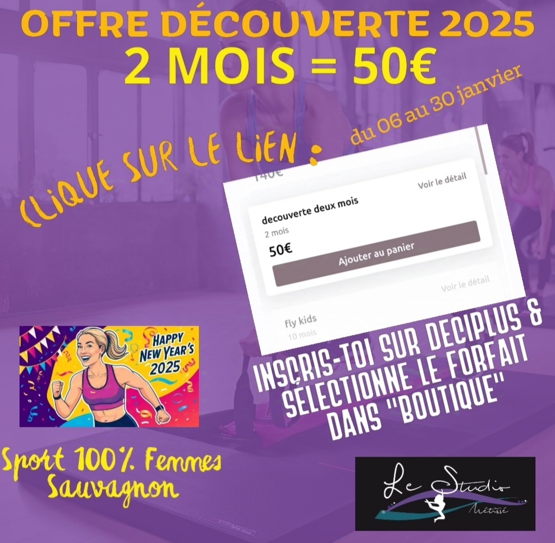Découvre le Studio : 2 mois pour 50€