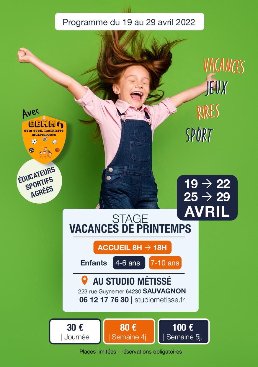 Stages Vacances Avril 2022