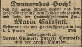 Zeitungsausschnitt betr. Maria Calafati