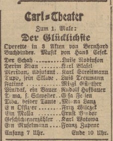 Theaterzettel Luise Robinson